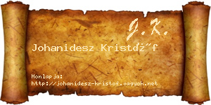 Johanidesz Kristóf névjegykártya