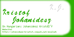 kristof johanidesz business card